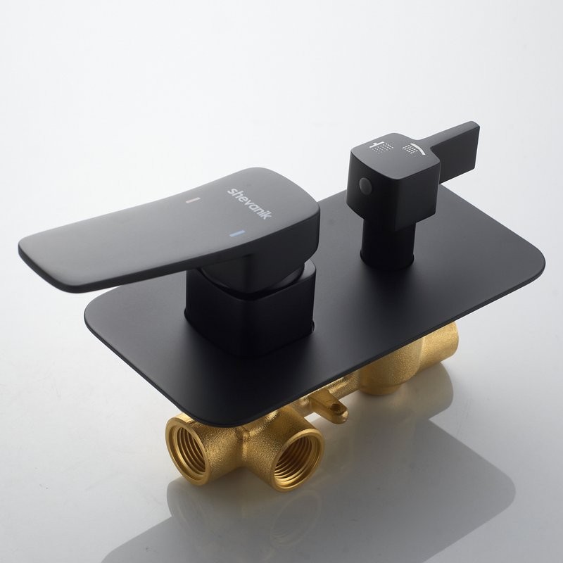 Душевая система / Тропический душ со смесителем встраиваемая Shevanik S9935H, черный