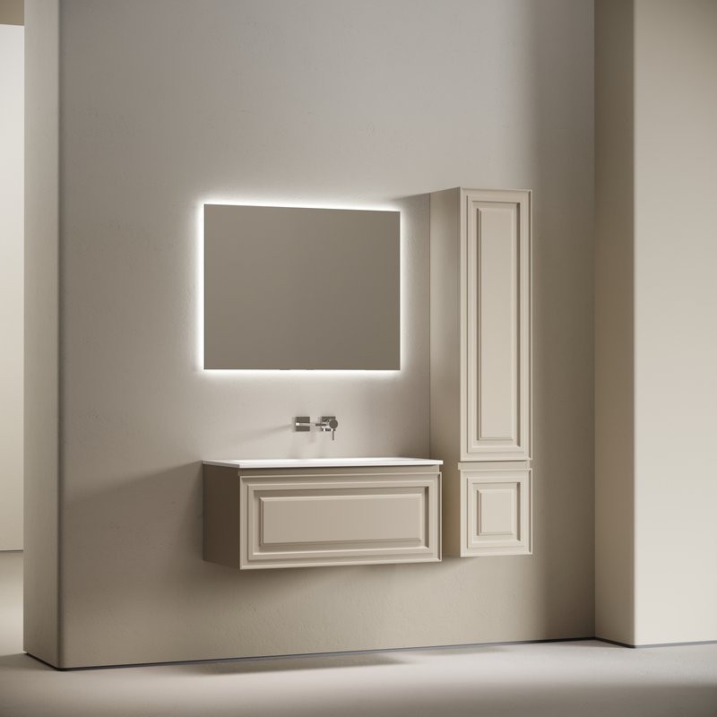 Мебель для ванной комнаты Sancos Very 90 подвесная, beige soft, раковина СN7019wx