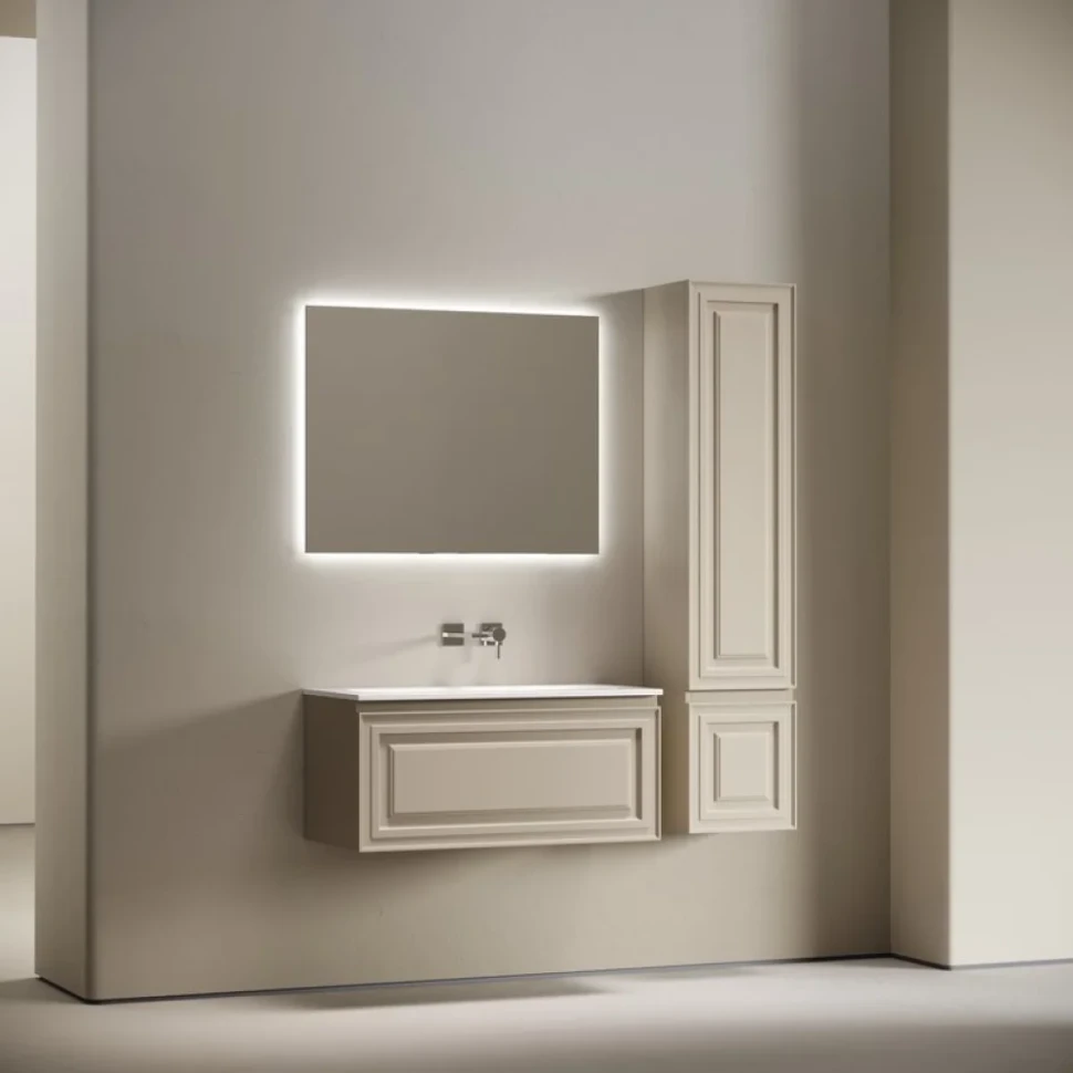 Мебель для ванной комнаты Sancos Very 90 подвесная, beige soft, раковина СN7019wx
