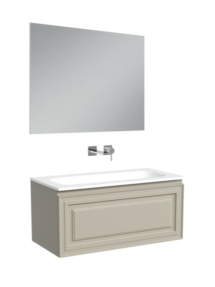 Мебель для ванной комнаты Sancos Very 90 подвесная, beige soft, раковина СN7019wx