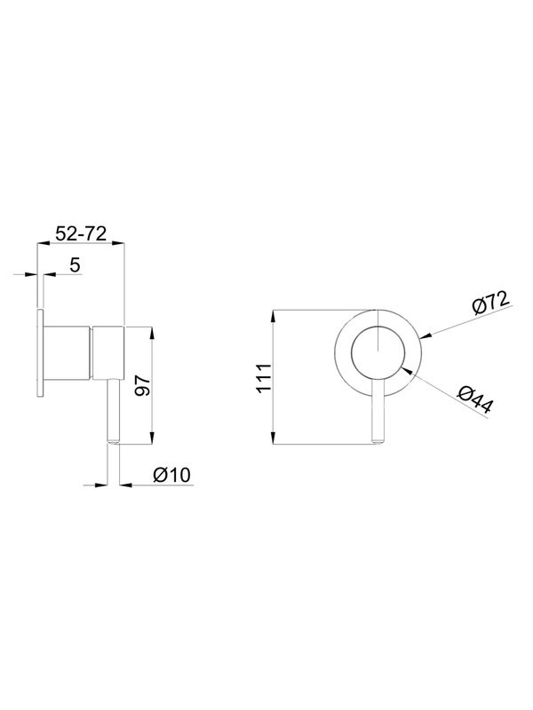 Встраиваемый смеситель для душа и ванны WHITECROSS 2-Y1241GLB брашированное золото