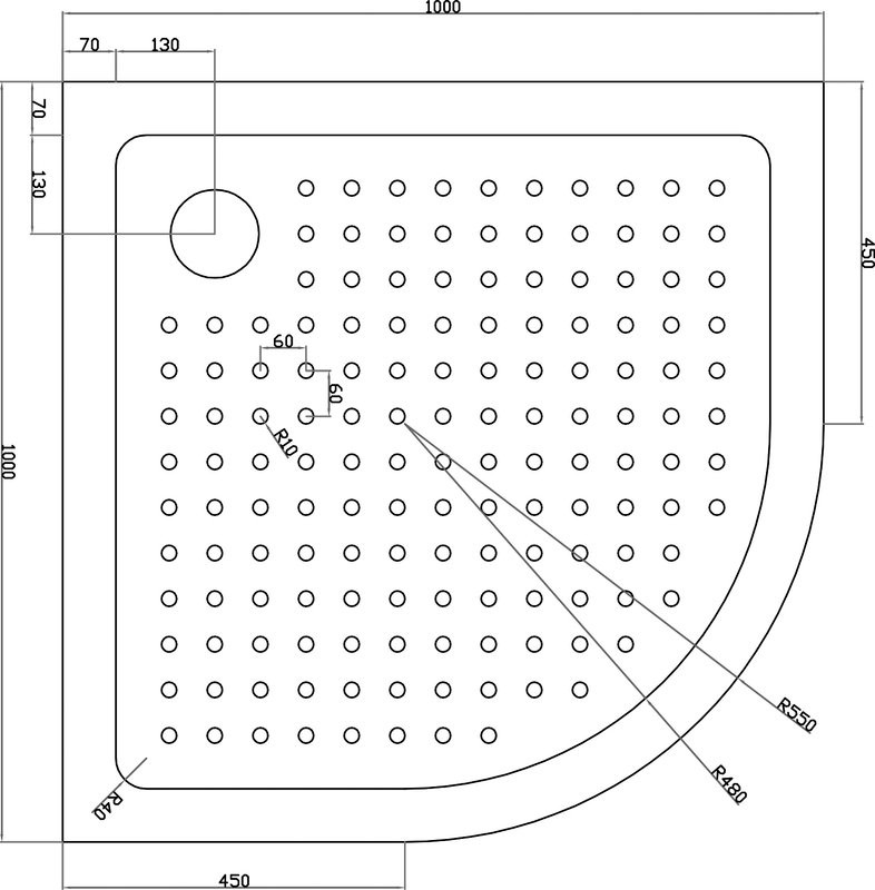Поддон для душа Cezares Tray TRAY-A-R-100-550-15-W0 R 100x100