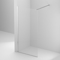 Душевая перегородка BelBagno Kraft 100 см, профиль хром, стекло прозрачное