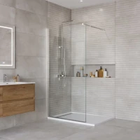 Душевая перегородка BelBagno Kraft 100 см, профиль хром, стекло прозрачное