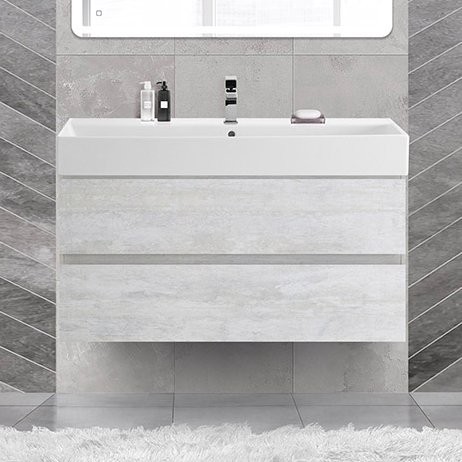 Тумба с раковиной Cezares Molveno 46 100 legno bianco, с раковиной Cezares CZR-MIL-100-LVB