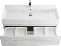 Тумба с раковиной Cezares Molveno 46 100 legno bianco, с раковиной Cezares CZR-MIL-100-LVB