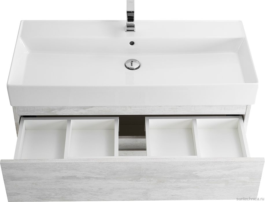 Тумба с раковиной Cezares Molveno 46 100 legno bianco, с раковиной Cezares CZR-MIL-100-LVB