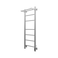 Полотенцесушитель электрический Grota Alto 430х1200 NM EL 120x45 см, подключение справа, слева, скрытое подключение справа, матовый хром, лесенка, с полкой