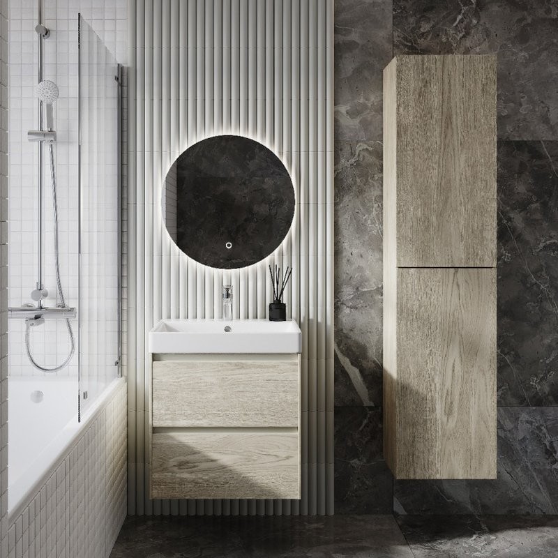 Мебель для ванной комнаты Roca Ona 60 светлый дуб, раковина ZRU9307561