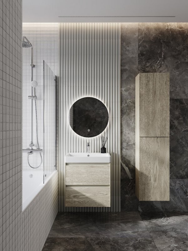 Мебель для ванной комнаты Roca Ona 60 светлый дуб, раковина ZRU9307561