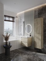 Мебель для ванной комнаты Roca Ona 60 светлый дуб, раковина ZRU9307561