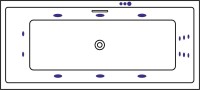 Акриловая ванна Excellent Heaven Slim Smart 170x75 см, встраиваемая, с гидромассажем, белая, с каркасом, со сливом-переливом, фурнитура золото