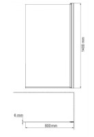 Шторка на ванну Azario Merrit 80х140 цвет профиля черный AZ-NF6310 800