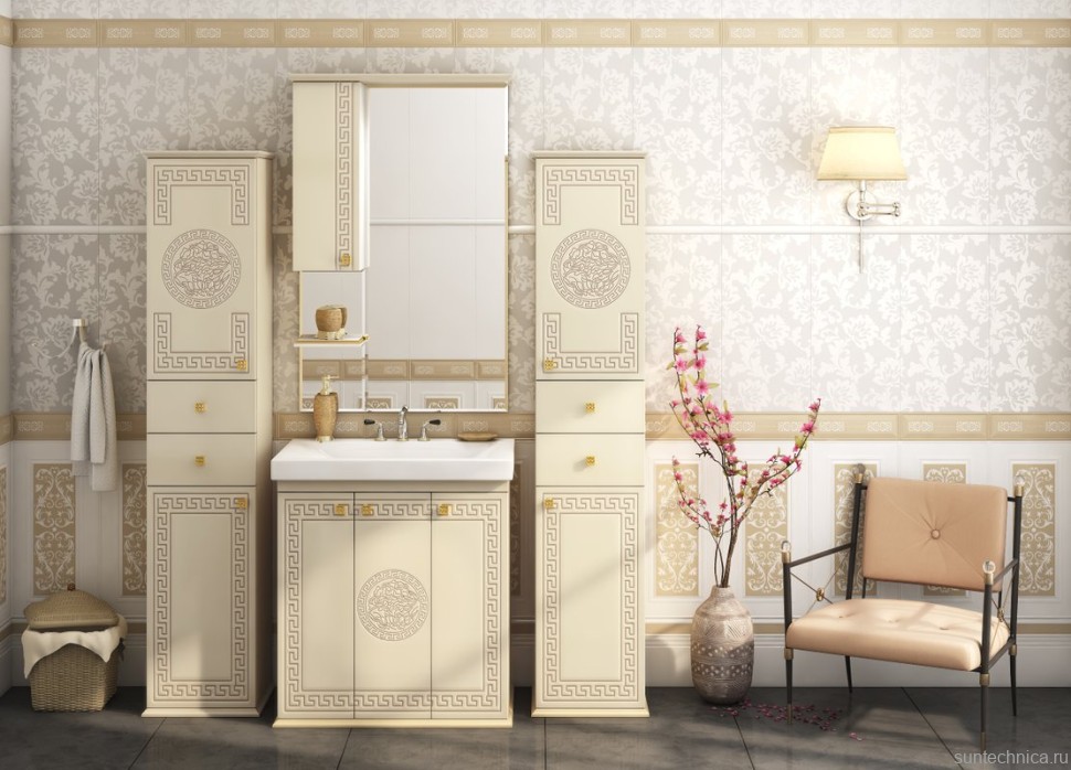 Зеркало Misty Olimpia Lux L 75 бежевая патина
