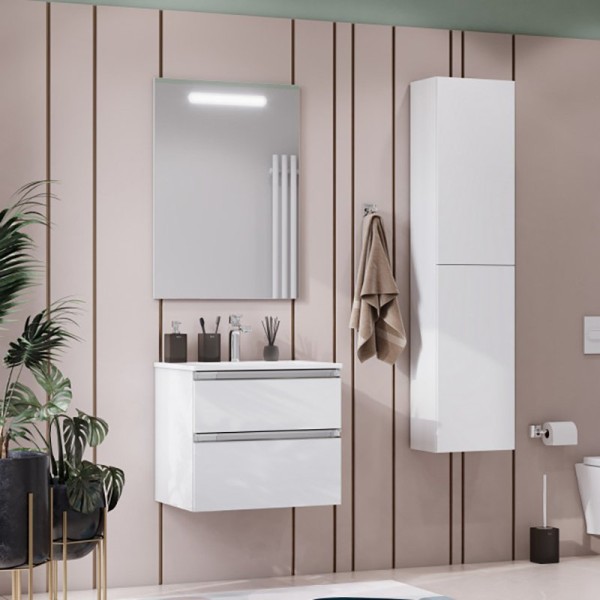 Мебель для ванной комнаты Roca The Gap 60 2 ящика, белый глянец, раковина 3279A8000