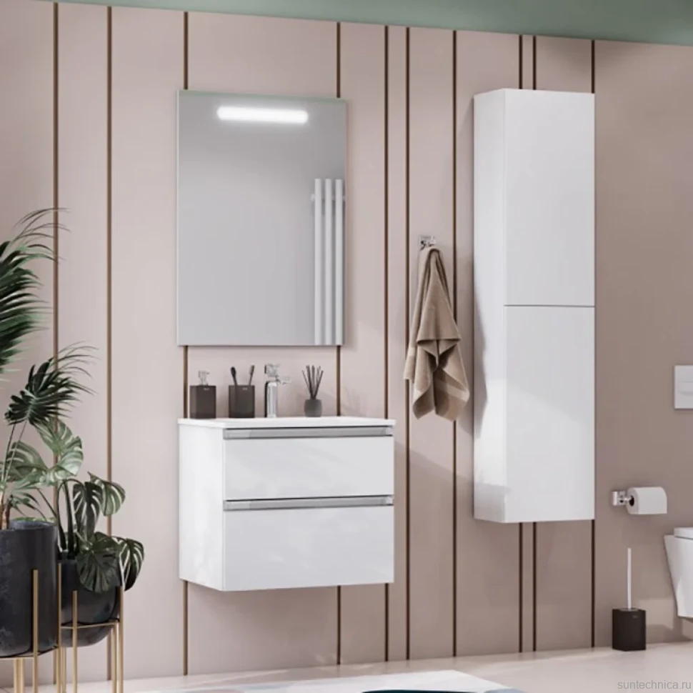 Мебель для ванной комнаты Roca The Gap 60 2 ящика, белый глянец, раковина 3279A8000