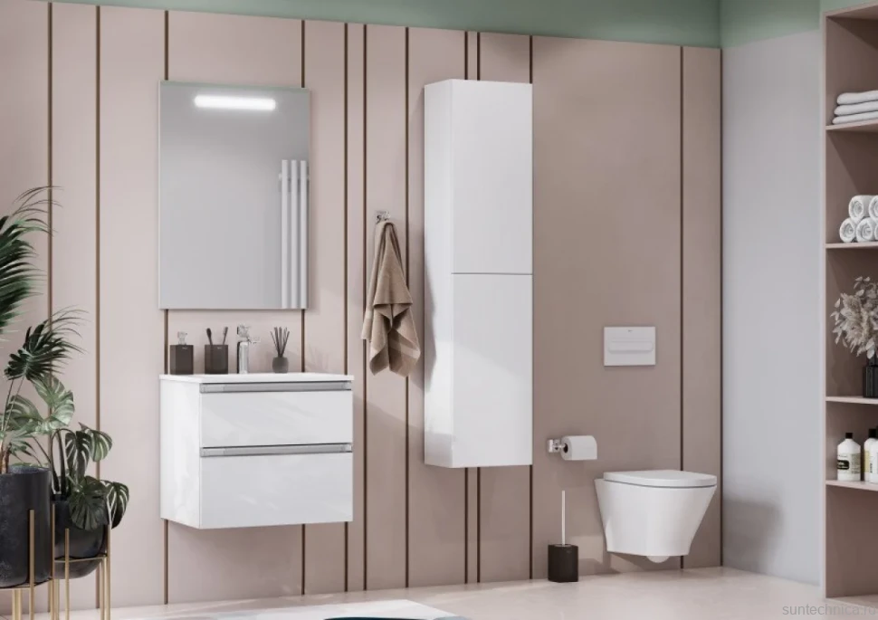Мебель для ванной комнаты Roca The Gap 60 2 ящика, белый глянец, раковина 3279A8000