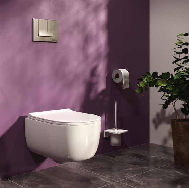 Система инсталляции для унитазов Berges Novum 040242 с кнопкой смыва, матовый хром