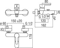 Смеситель для ванны с душем Nobili ABC AB87110/1CR