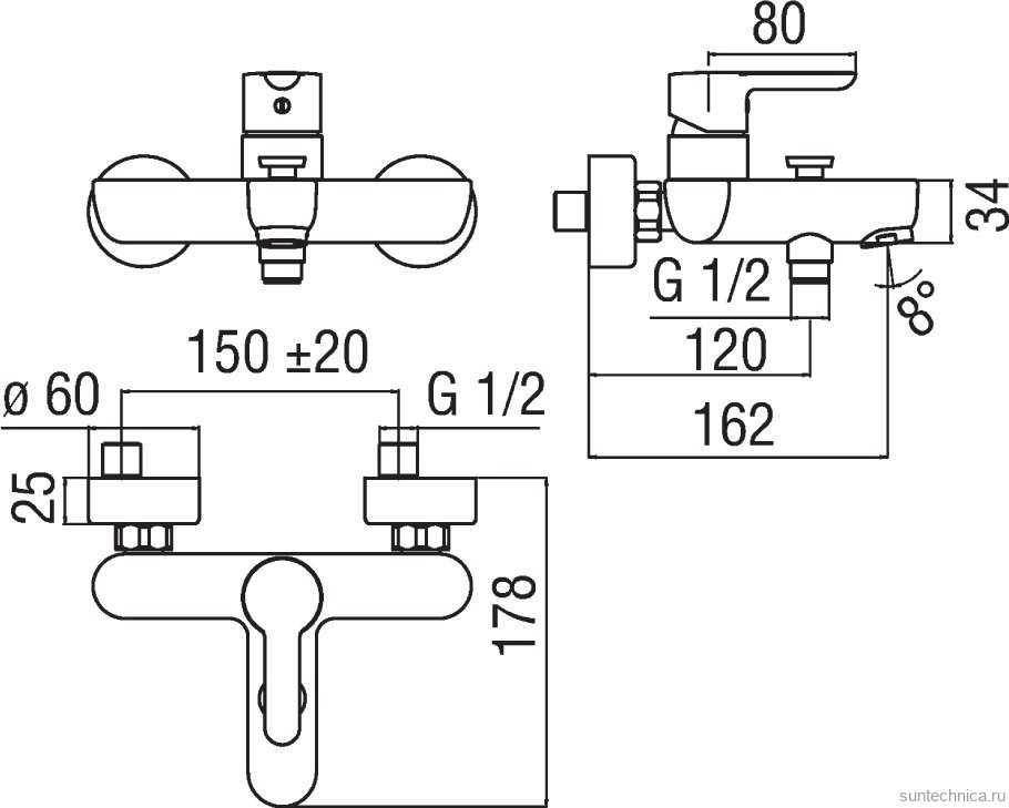 Смеситель для ванны с душем Nobili ABC AB87110/1CR