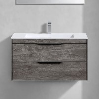 Тумба с раковиной Vincea Chiara 2D 80, 2 ящика, камень, с белой раковиной