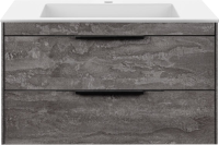 Тумба с раковиной Vincea Chiara 2D 80, 2 ящика, камень, с белой раковиной