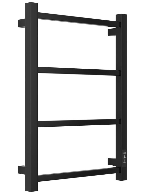 Полотенцесушитель электрический Стилье Формат 26 31526-6040 60x45 см, подключение справа, скрытое подключение справа, матовый черный, лесенка
