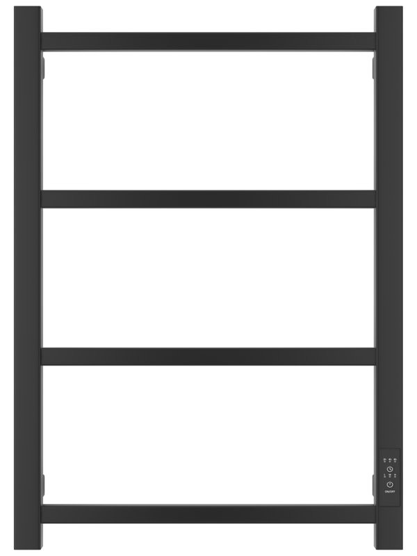 Полотенцесушитель электрический Стилье Формат 26 31526-6040 60x45 см, подключение справа, скрытое подключение справа, матовый черный, лесенка