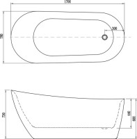 Акриловая ванна AQUATEK Лагуна AQ-K133778WT 170x80 см, отдельностоящая, белая, овальная, на ножках, со сливом-переливом