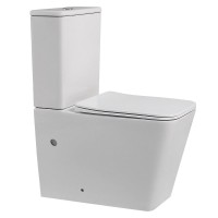 Унитаз-компакт напольный Abber Rechteck AC1210 безободковый, с микролифтом, белый