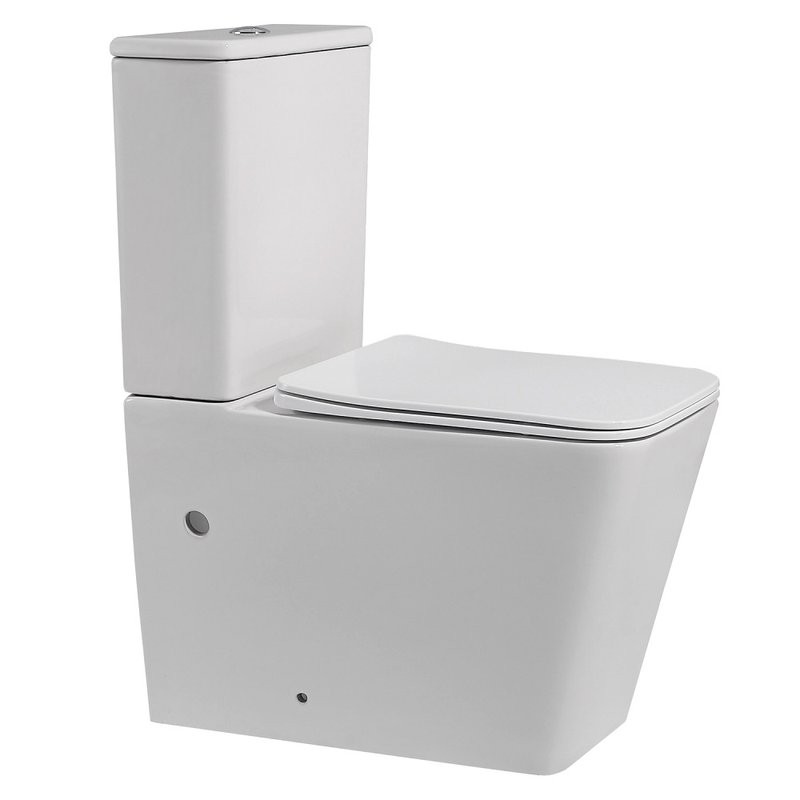 Унитаз-компакт напольный Abber Rechteck AC1210 безободковый, с микролифтом, белый