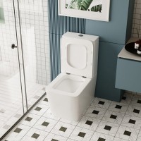 Унитаз-компакт напольный Abber Rechteck AC1210 безободковый, с микролифтом, белый