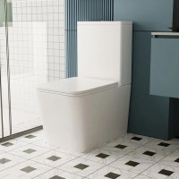 Унитаз-компакт напольный Abber Rechteck AC1210 безободковый, с микролифтом, белый