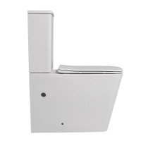 Унитаз-компакт напольный Abber Rechteck AC1210 безободковый, с микролифтом, белый