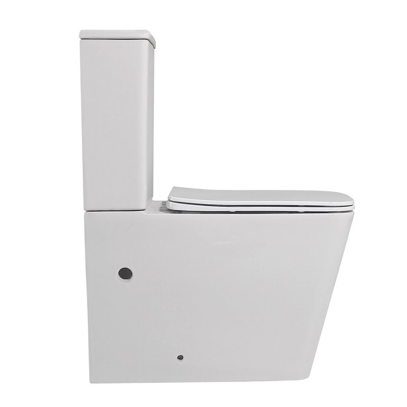 Унитаз-компакт напольный Abber Rechteck AC1210 безободковый, с микролифтом, белый