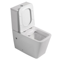 Унитаз-компакт напольный Abber Rechteck AC1210 безободковый, с микролифтом, белый