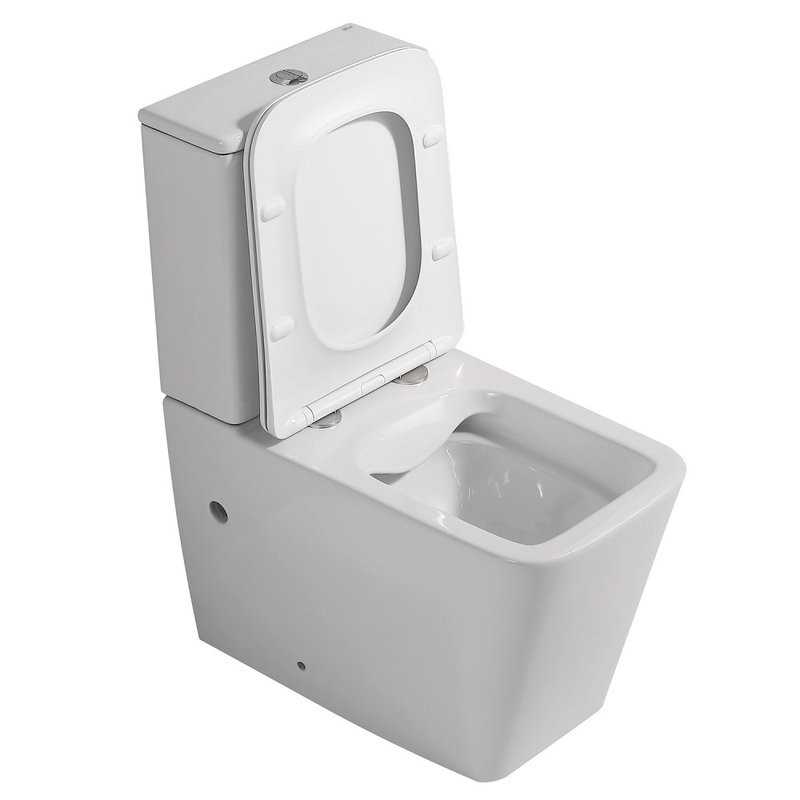 Унитаз-компакт напольный Abber Rechteck AC1210 безободковый, с микролифтом, белый