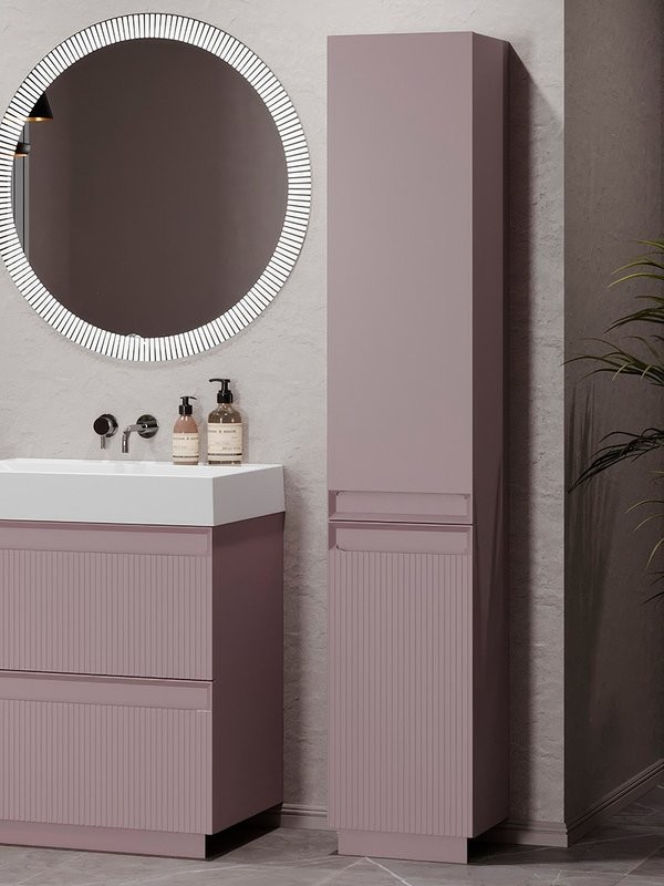 Шкаф-пенал для ванной Belux Базель 35 П напольный, лаванда