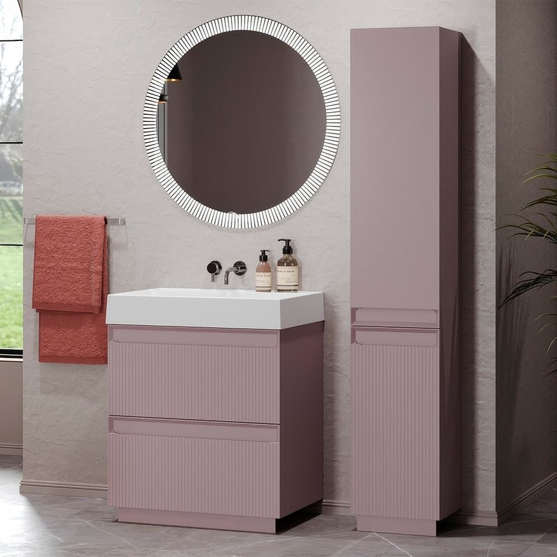 Шкаф-пенал для ванной Belux Базель 35 П напольный, лаванда