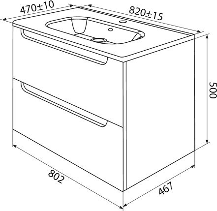 Мебель для ванной комнаты IDDIS Edifice 80 подвесная, темно-серая, раковина 0108000i28