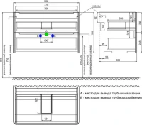 Мебель для ванной комнаты IDDIS Edifice 80 подвесная, темно-серая, раковина 0108000i28
