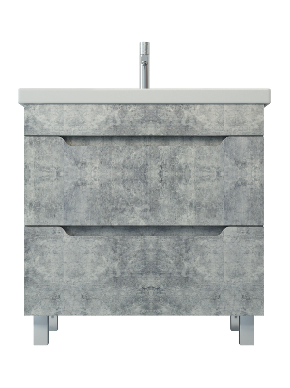 Тумба под раковину без столешницы Emmy Стоун 80 напольная, светлый бетон