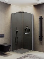 Душевой уголок Maybahglass MGY-1321-5 90х90 см, профиль матовый хром, стекло графит