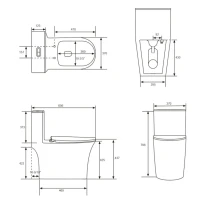 Унитаз-моноблок напольный Grossman Thin Rim GR-5607SQ Унитаз-моноблок напольный Grossman Thin Rim GR-5607SQ