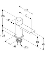 Кран Kludi Renon 42118N575 брашированный никель PVD Кран Kludi Renon 42118N575 брашированный никель PVD