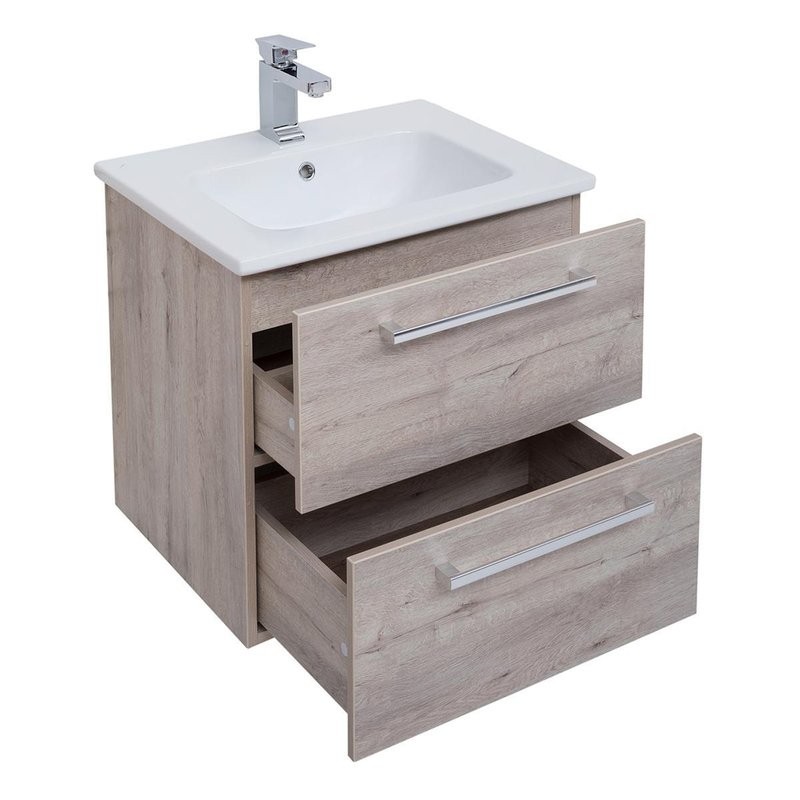 Тумба с раковиной Dreja Gio 60 подвесная, дуб кантри