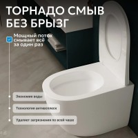 Унитаз приставной напольный Abber Bequem AC1111TMW безободковый, с микролифтом, матовый белый