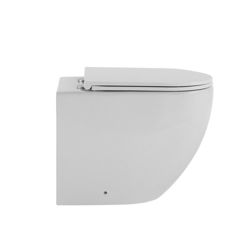 Унитаз приставной напольный Abber Bequem AC1111TMW безободковый, с микролифтом, матовый белый