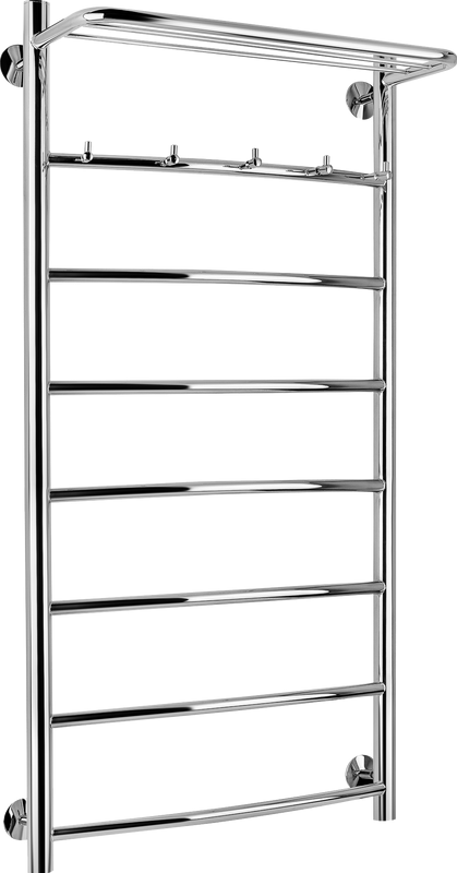 Полотенцесушитель водяной Secado Милан 1 КСП 105x55 см, глянцевый хром, лесенка, с полкой