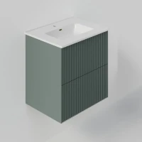 Тумба под раковину La Fenice TERRA Twin Grigio серо-зелёная матовая 60 см